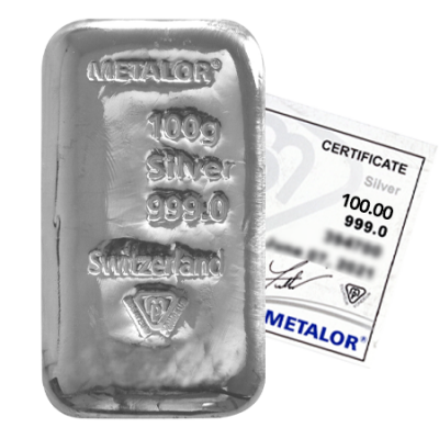 100g Metalor Gold Bar